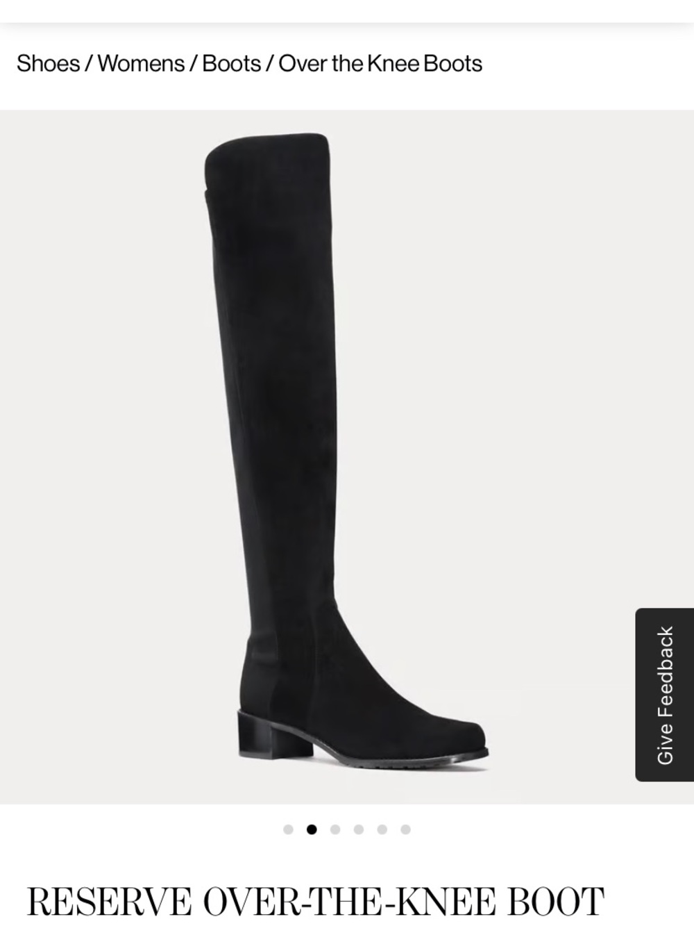 Stuart Weitzman Reserve Black Suede high rise boot